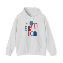 Load image into Gallery viewer, America in Geometric Unisex Heavy Blend™ Hooded Sweatshirt
