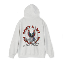 Load image into Gallery viewer, Rich Men North of Richmond lyrics Workin&#39; All Day Overtime Hours For Bullshit Pays Unisex Heavy Blend™ Hooded Sweatshirt
