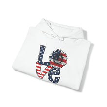 Load image into Gallery viewer, Love Sunflower USA Flag Unisex Heavy Blend™ Hooded Sweatshirt
