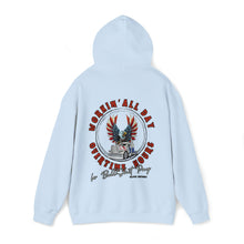 Load image into Gallery viewer, Rich Men North of Richmond lyrics Workin&#39; All Day Overtime Hours For Bullshit Pays Unisex Heavy Blend™ Hooded Sweatshirt
