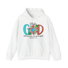 Load image into Gallery viewer, Sunflower with God All Things are Possible Unisex Heavy Blend™ Hooded Sweatshirt
