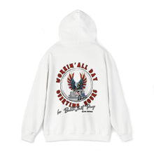 Load image into Gallery viewer, Rich Men North of Richmond lyrics Workin&#39; All Day Overtime Hours For Bullshit Pays Unisex Heavy Blend™ Hooded Sweatshirt
