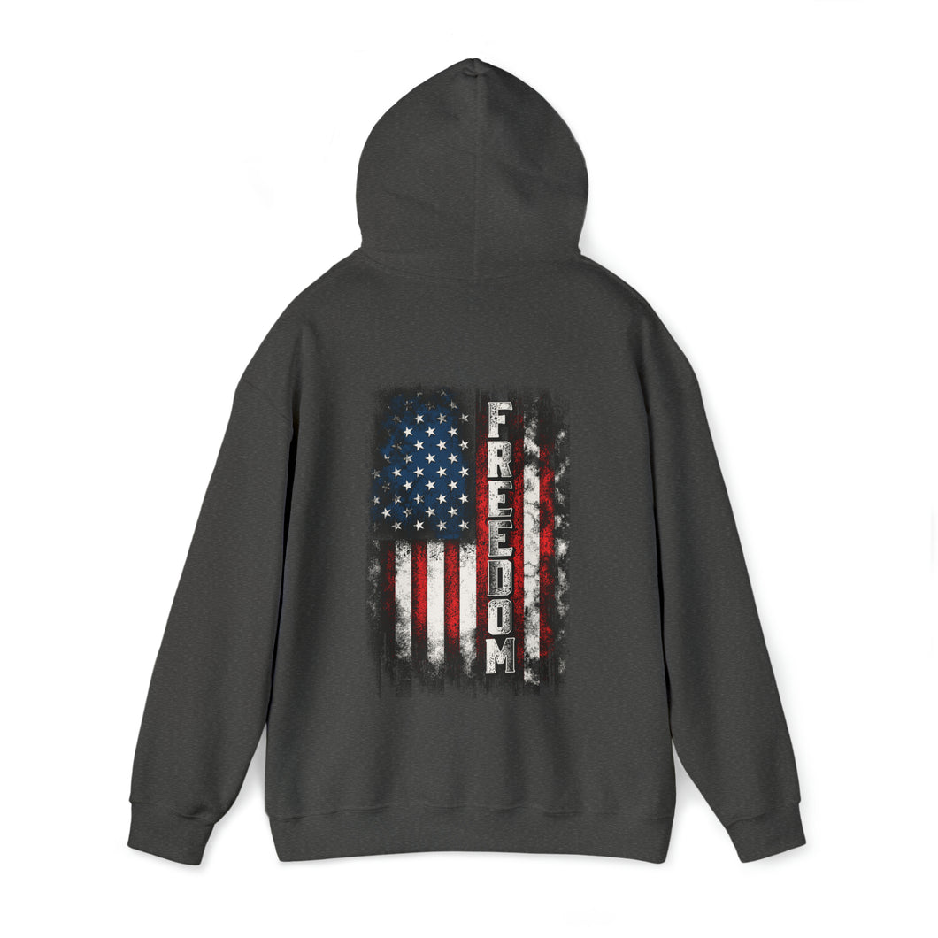 Patriotic American Freedom Rustic Flag Unisex Heavy Blend™ Hooded Sweatshirt